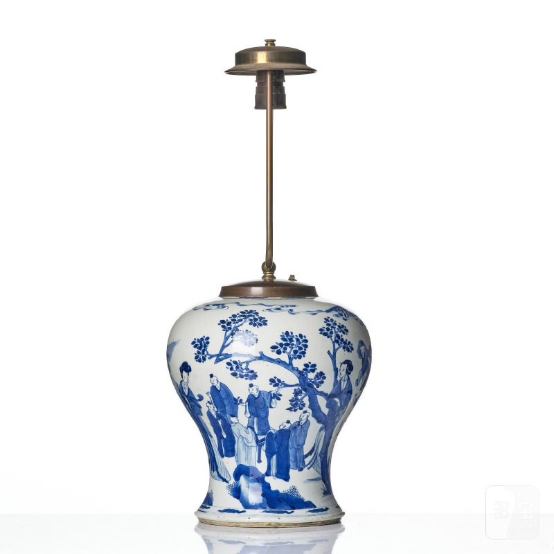 A blue and white 'boys at play' vase, - 图2
